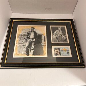 James Dean Framed Wall Art Collage – Classic Hollywood Icon – Black & Gold Frame